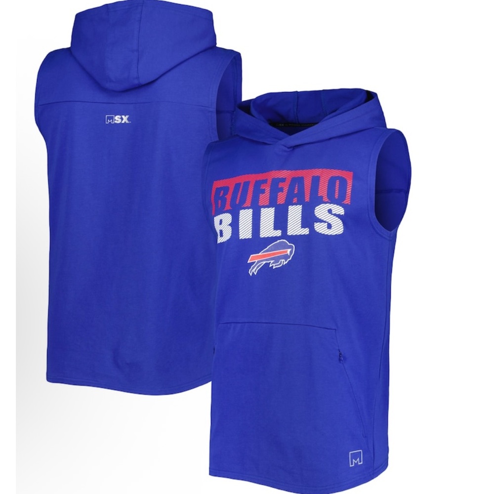 MSX by Michael Strahan Buffalo Bills Royal Relay Sleeveless Pullover Hoodie - Picture 2 of 3
